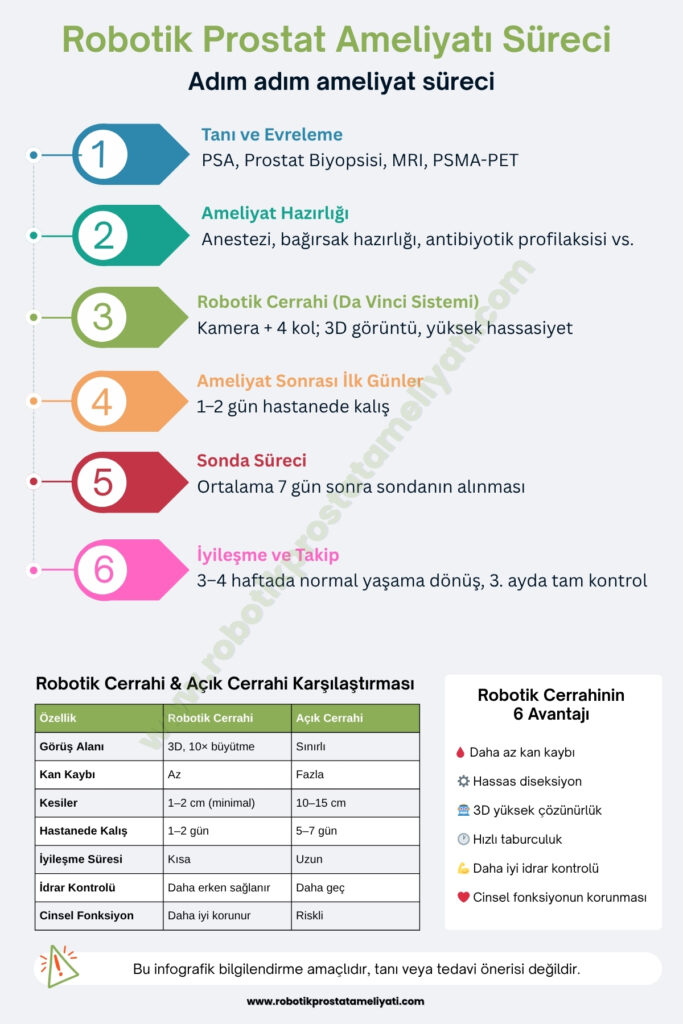 Prostat Ameliyat Süreci, Avantajları İnfografik
